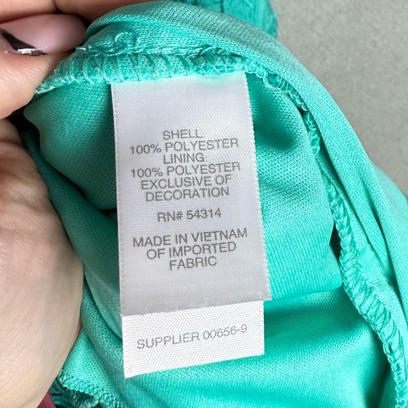 Bisou Bisou Women’s Guipure Lace High Neck Floral Dress Size 4 Teal Blue Party - Picture 3 of 12